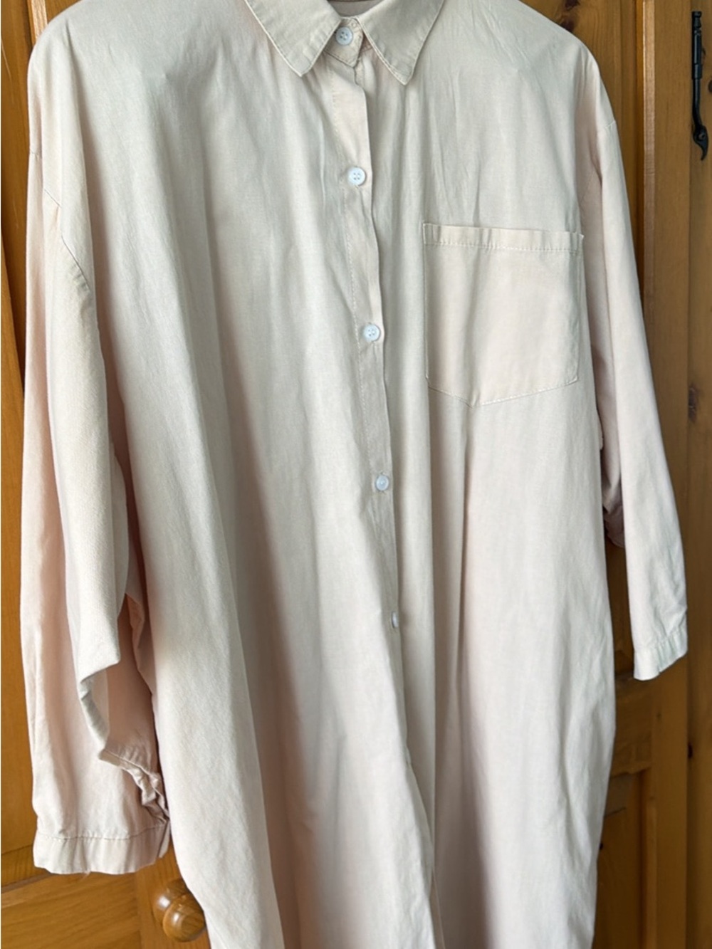 Women’s Classic Button-Up Shirt in Light Beige